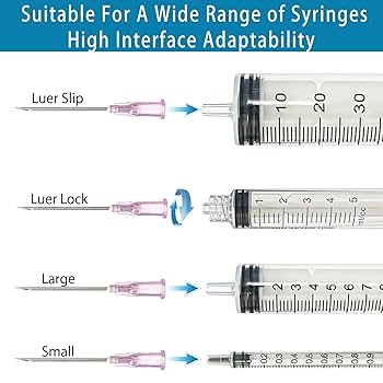 100 Pack 18 G 1 inch Luer Lock for Science Laboratory